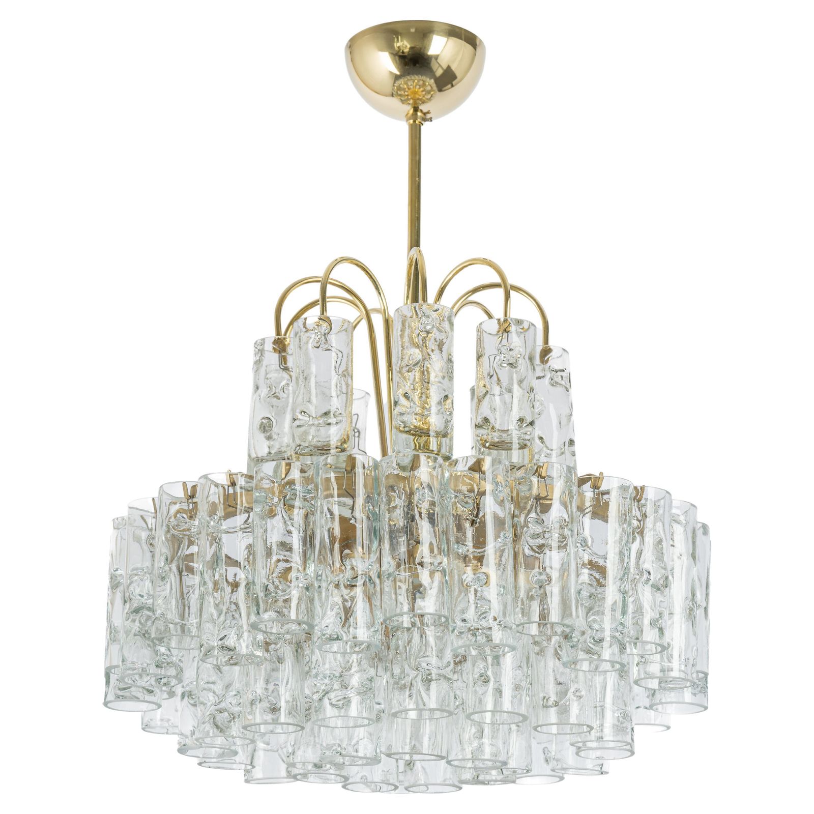Stunning Murano Ice Glass Tubes Chandelier By Doria, Germany, 1960s