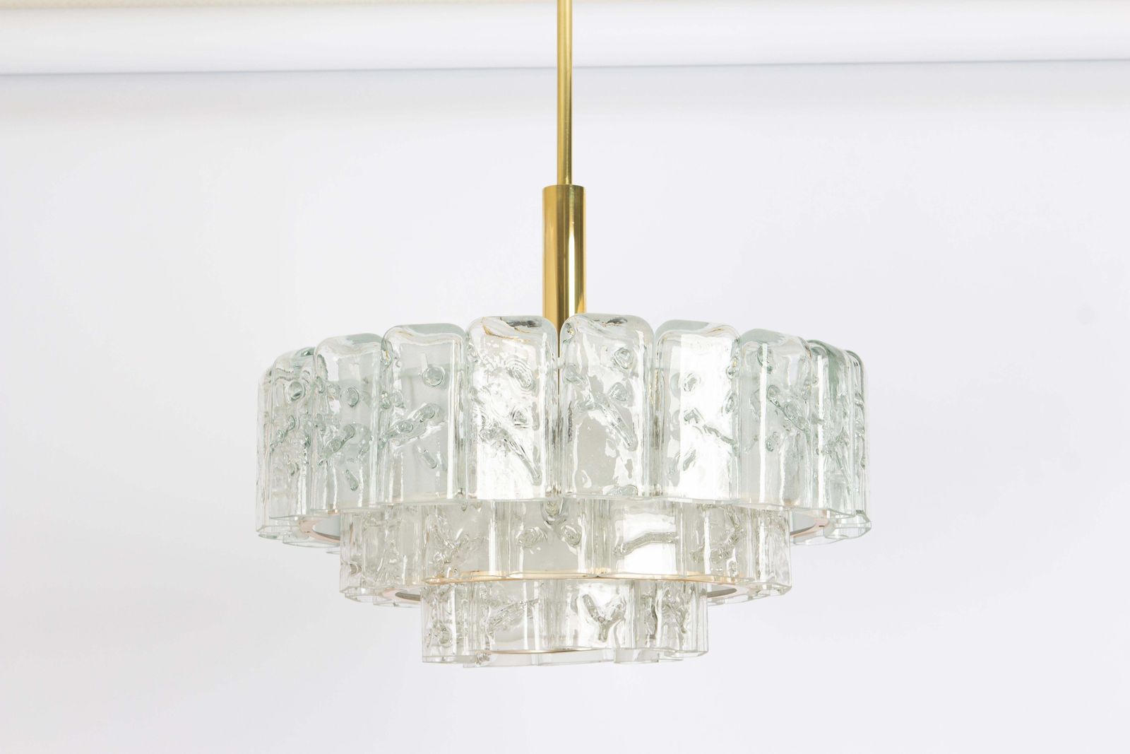 Large Doria Ice Glass Tubes Chandelier, Germany, 1960s photo Lighting