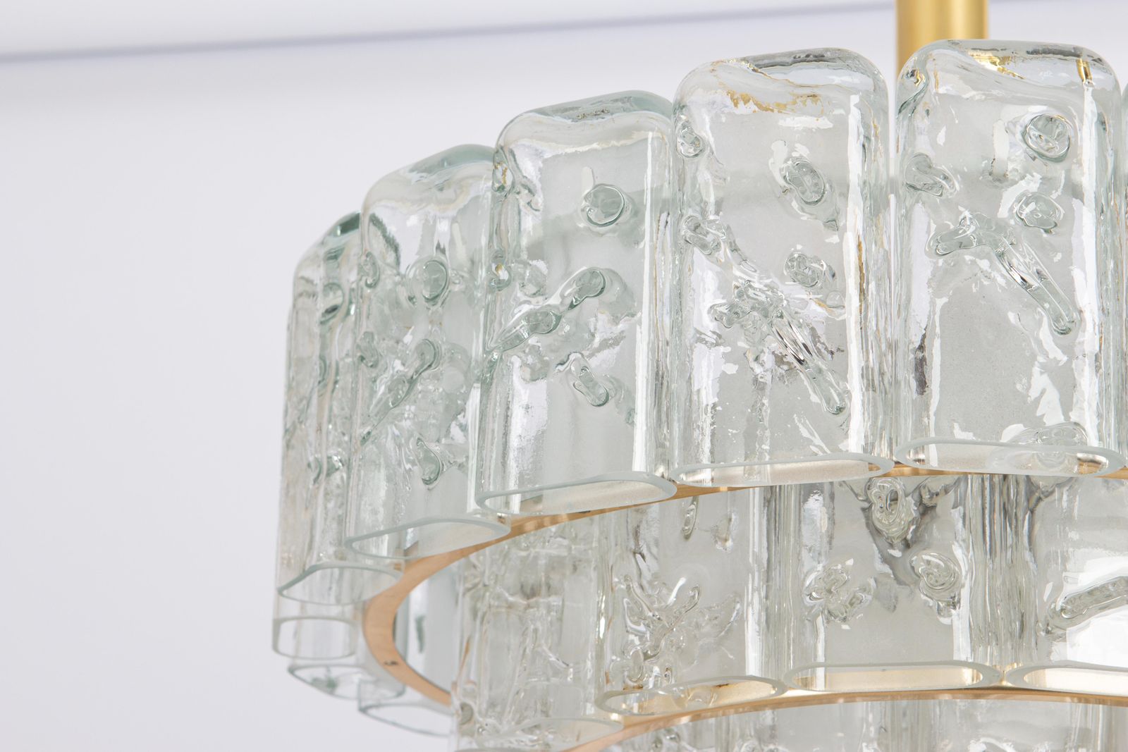 Large Doria Ice Glass Tubes Chandelier, Germany, 1960s photo 1530.0