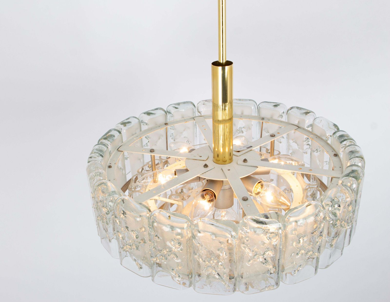 Large Doria Ice Glass Tubes Chandelier, Germany, 1960s photo vinterior
