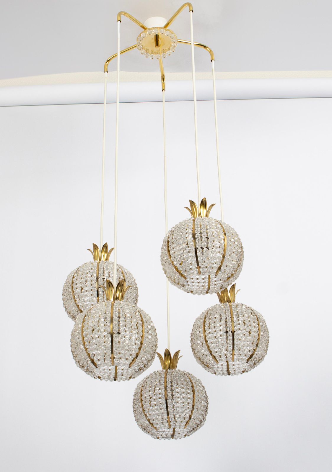 Cascade Pendant Lamp By Emil Stejnar For Rupert Nikoll, Pineapple Design, 1960s photo furniture