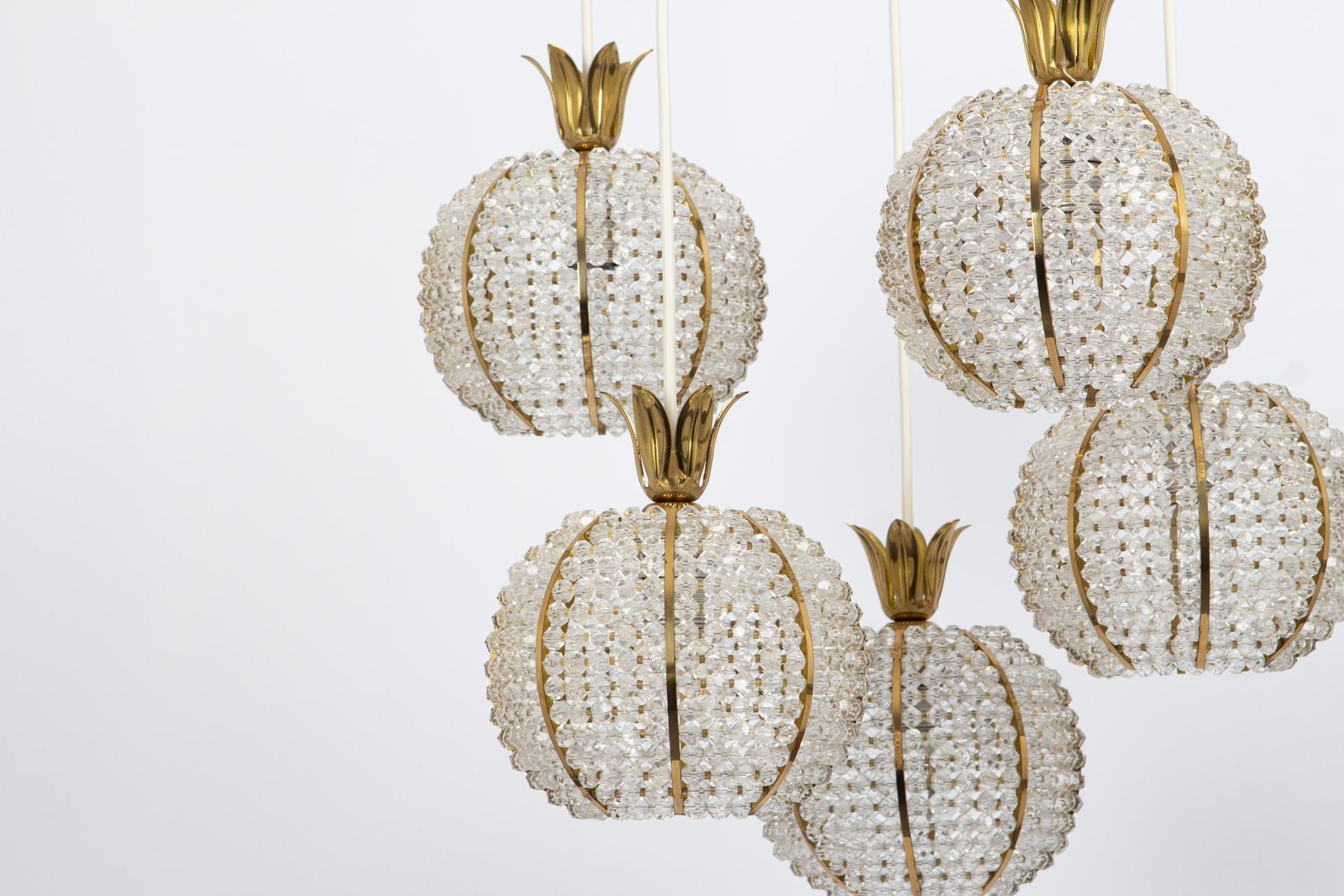 Cascade Pendant Lamp By Emil Stejnar For Rupert Nikoll, Pineapple Design, 1960s photo for sale