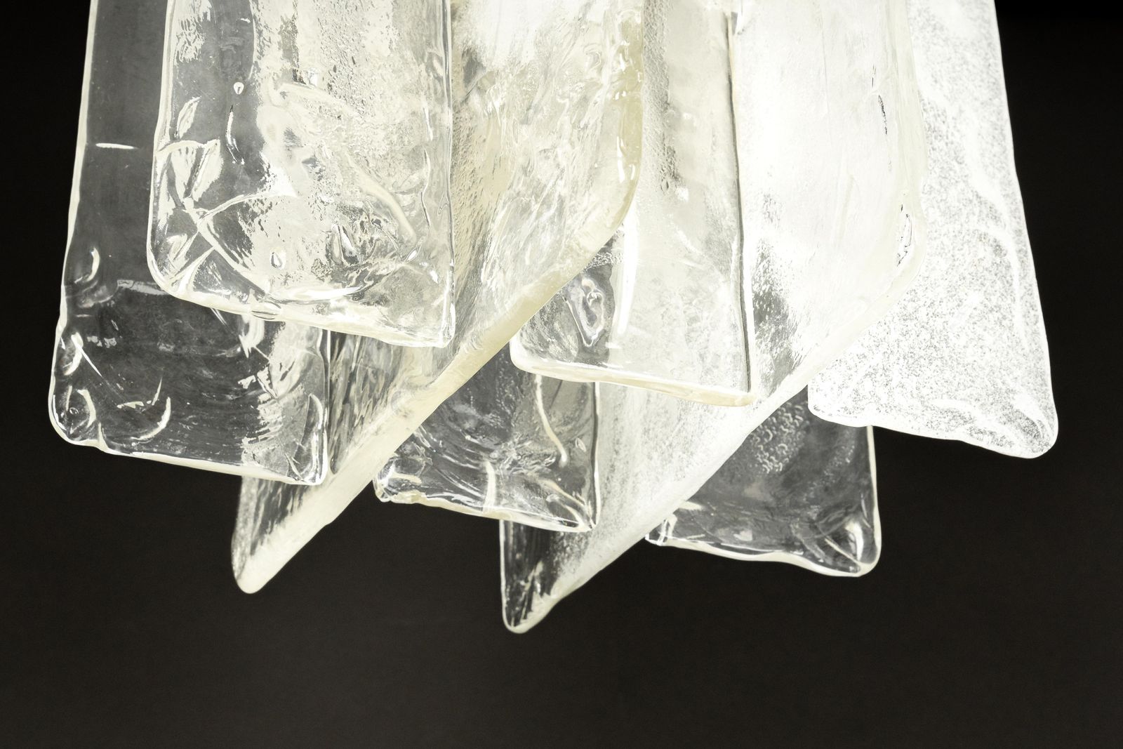 1 Of 2 Murano Glass Chandelier Designed By Carlo Nason For Mazzega, 1970s photo vintage