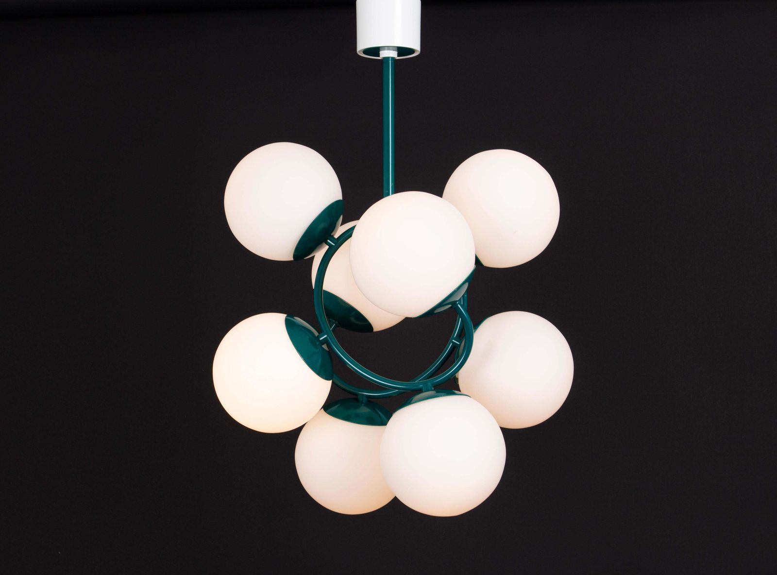 Midcentury Green Orbital Pendant Lamp By Kaiser, Germany, 1960s photo vintage