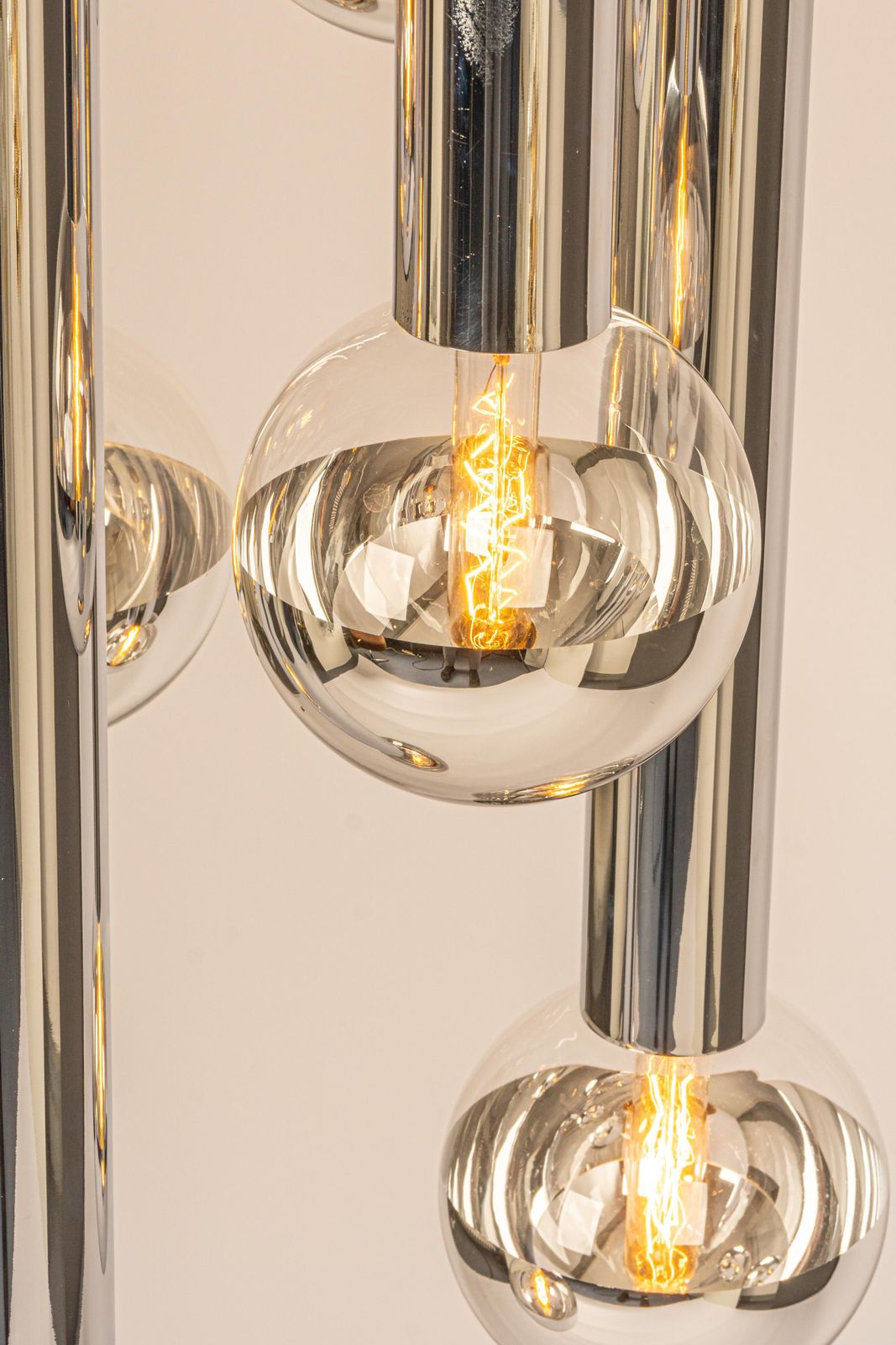 1 Of 2 Large Designer Cascading Chandelier For Staff Leuchten, Germany, 1970s photo vinterior