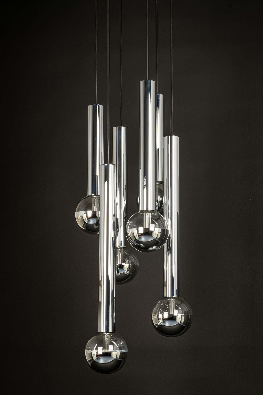 Lighting 1 Of 2 Large Designer Cascading Chandelier For Staff Leuchten, Germany, 1970s photo