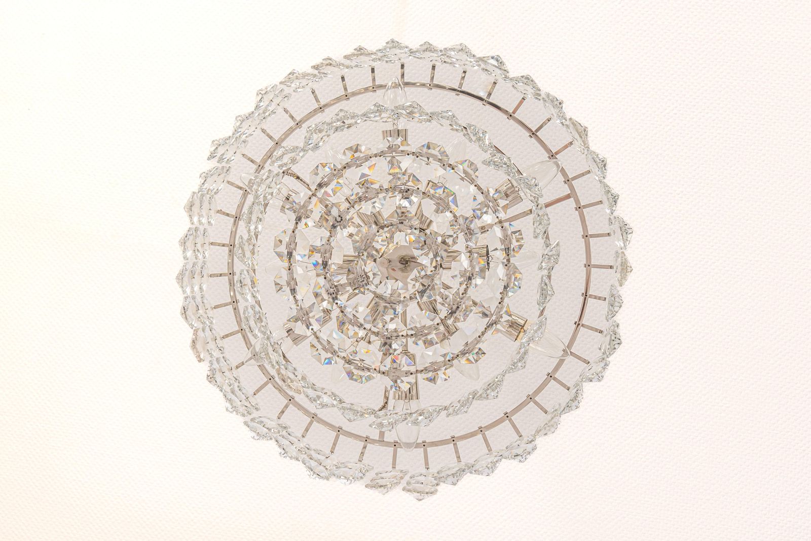 Bakalowits Chandelier, Chrome And Crystal Glass, Austria, 1960s photo vinterior