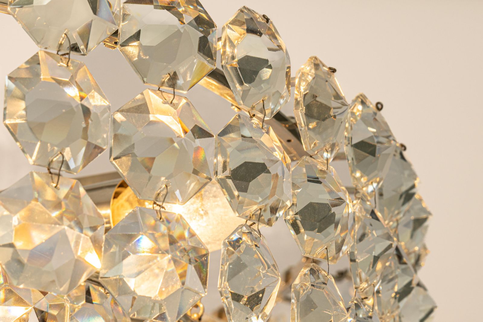 1633.0 Bakalowits Chandelier, Chrome And Crystal Glass, Austria, 1960s photo
