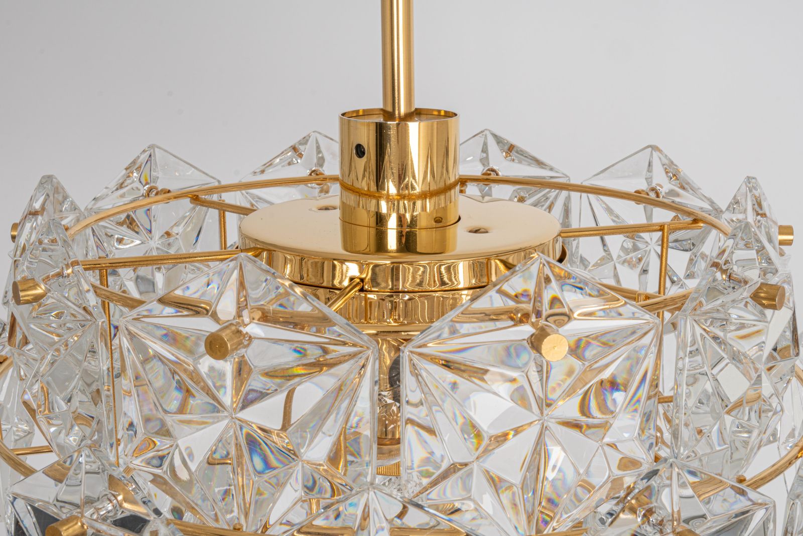 photo furniture 1 Of 2 Petite Chandeliers, Brass And Crystal Glass By Kinkeldey, Germany, 1970s