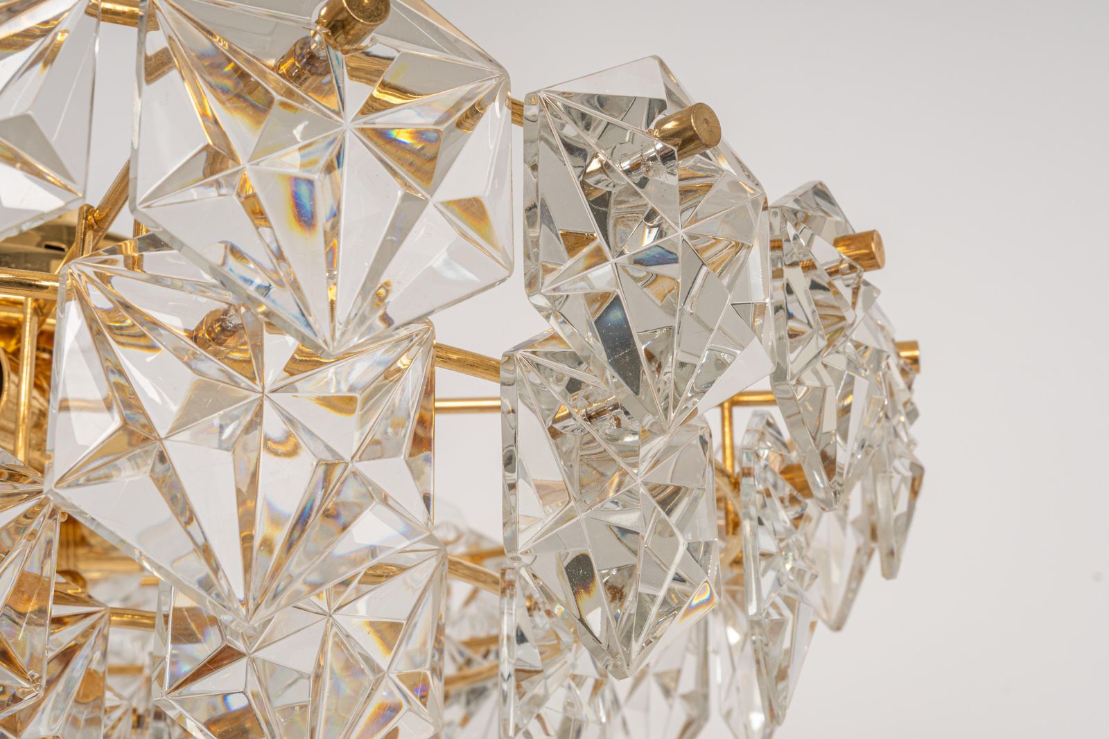 Stunning Large Chandelier, Brass And Crystal Glass By Kinkeldey, Germany, 1970s photo furniture
