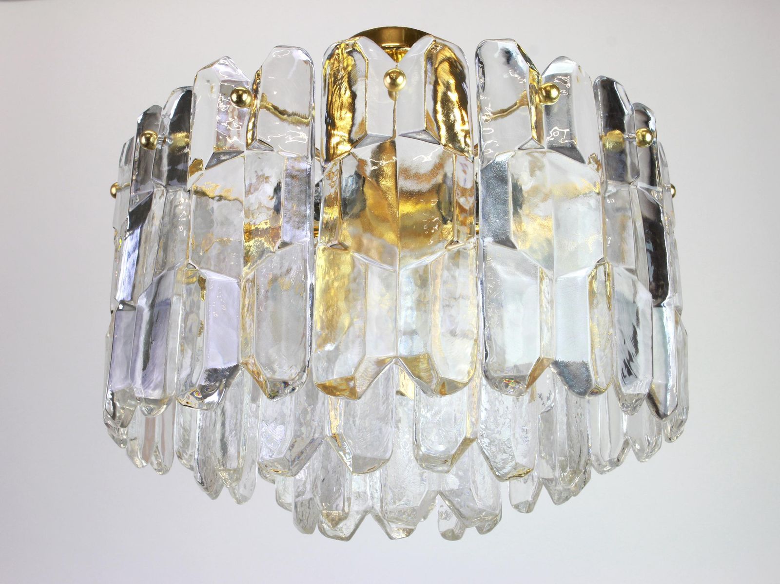 1 Of 3 Stunning Brass Murano Glass Light Fixture Palazzo, Kalmar, Austria, 1970s photo furniture