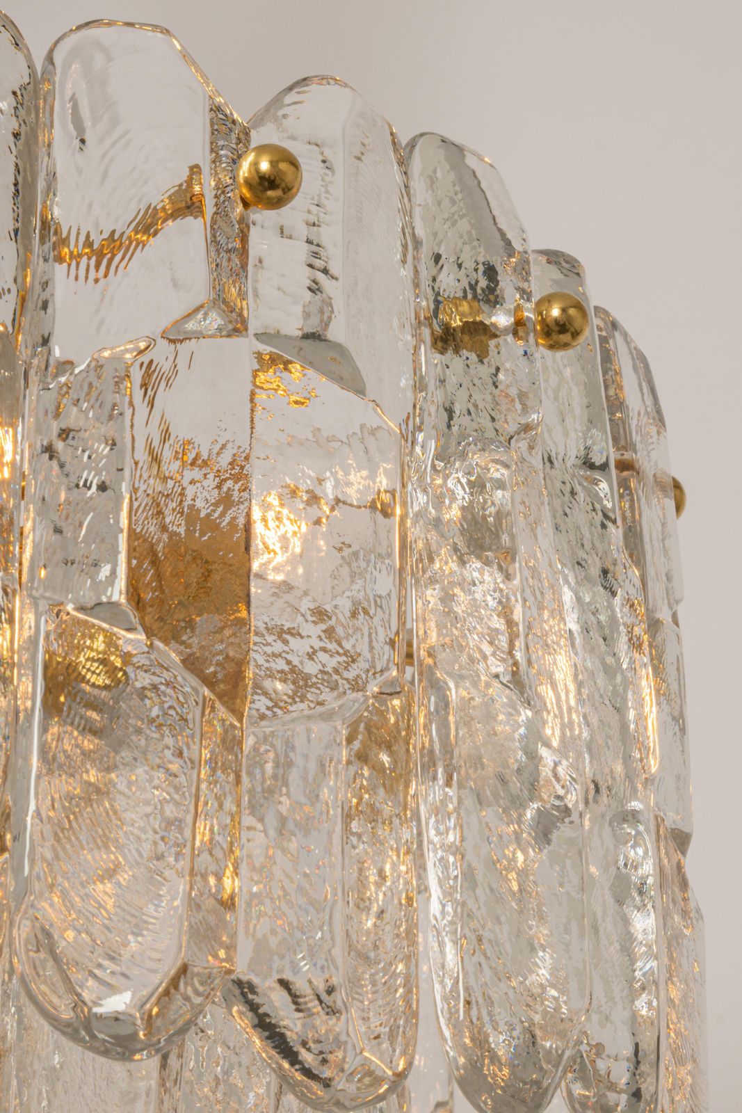 Stunning Gilt Brass, Crystal Glass Light Fixture Palazzo, Kalmar, Austria, 1970 photo vintage
