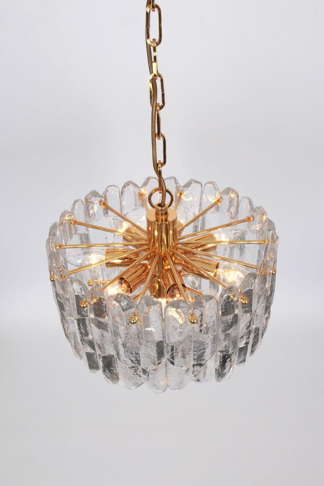 photo for sale 1 Of 2 Gilt Brass, Crystal Glass Light Chandelier Palazzo, Kalmar, Austria, 1970