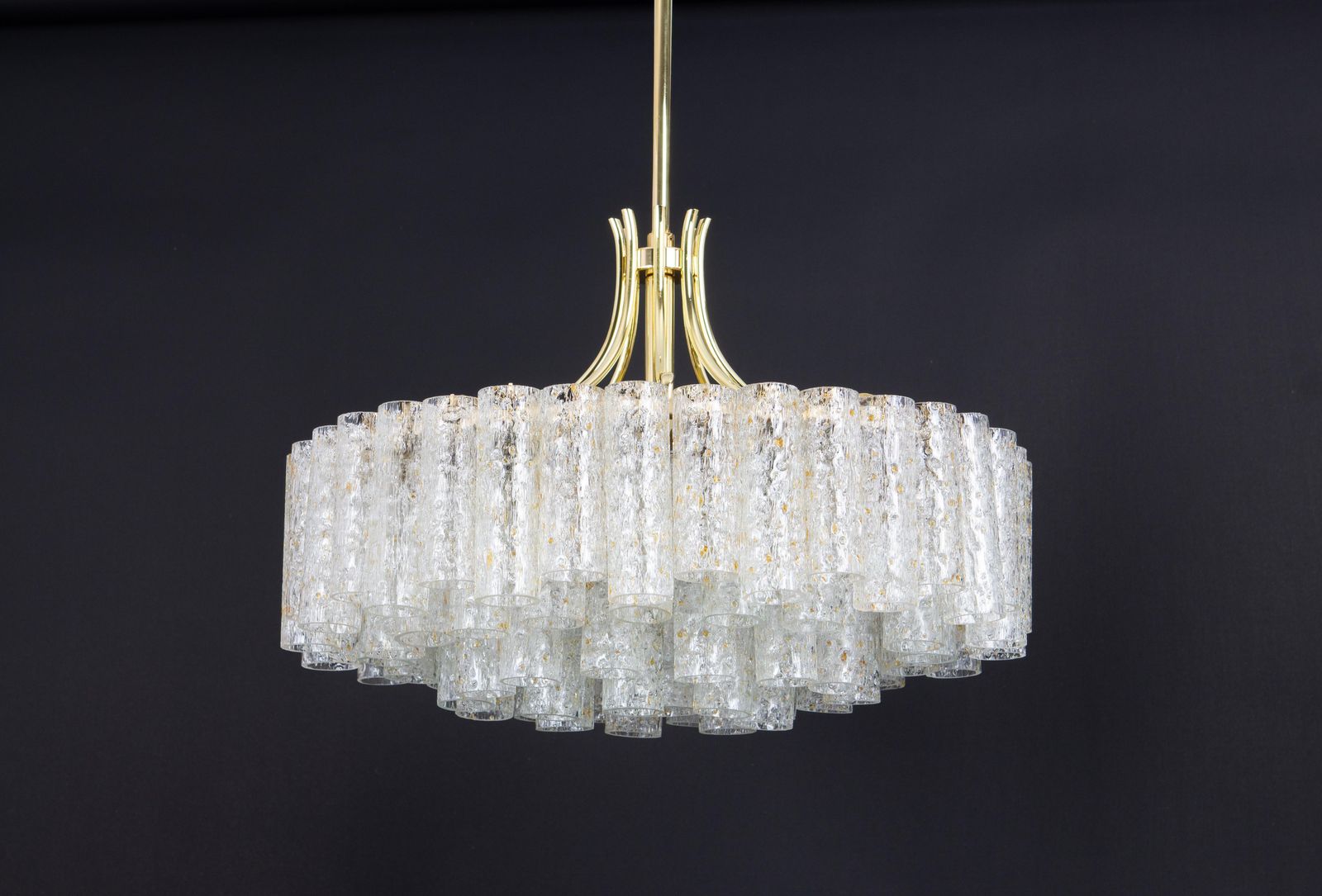 photo furniture 1 Of 2 Stunning Large Doria Ice Glass Tubes Chandelier, Germany, 1960s