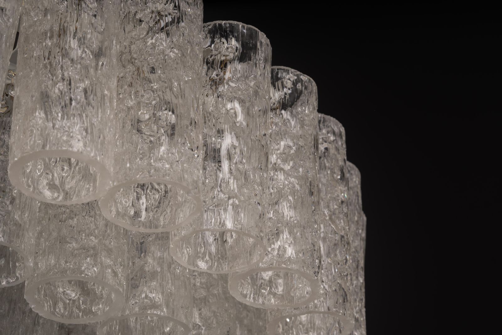 photo buy Large Doria Ice Glass Tubes Chandelier, Germany, 1960s