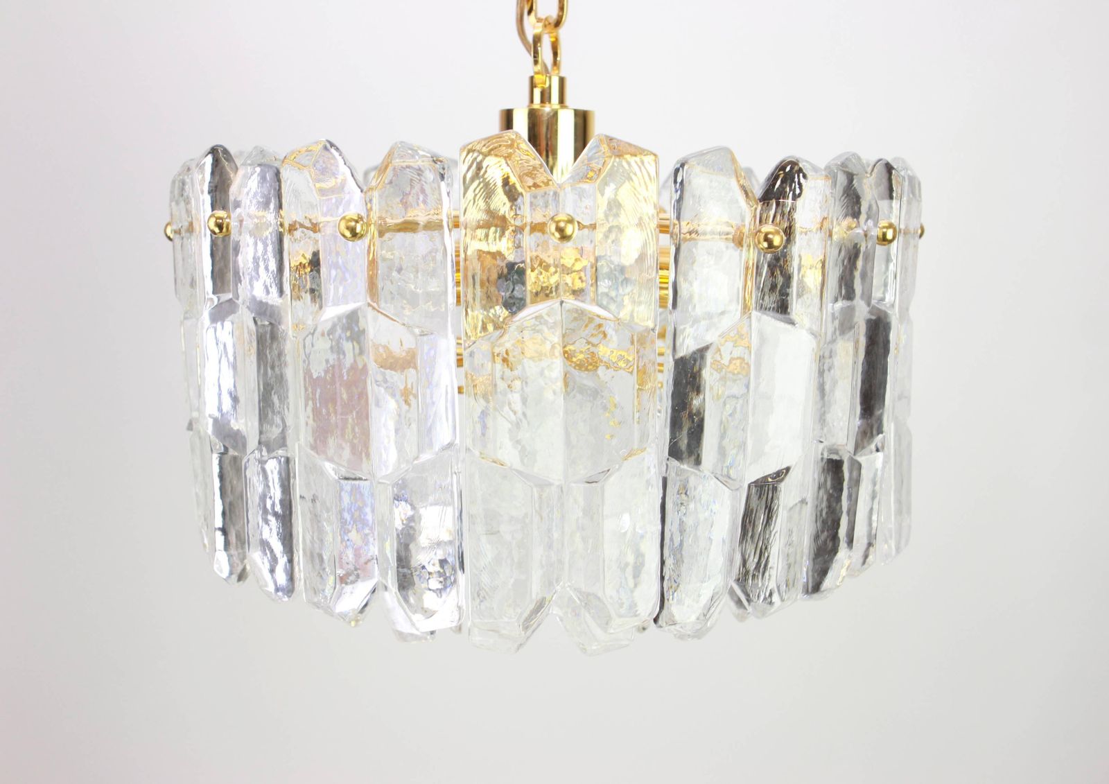 Stunning Gilt Brass, Crystal Glass Light Fixture Palazzo, Kalmar, Austria, 1970 photo furniture