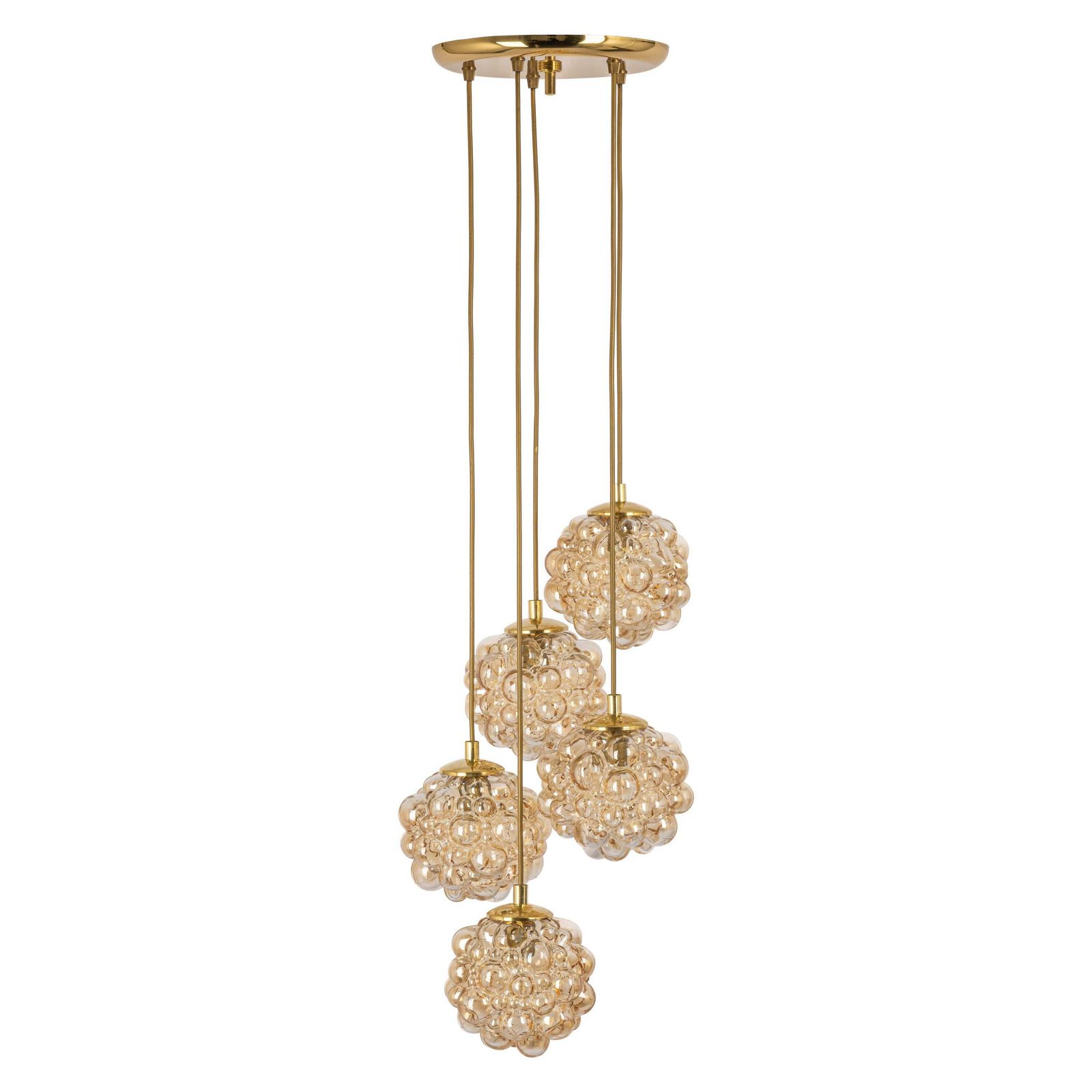 Large Cascading Chandelier Bubble Glass Limburg, Germany, 1970s