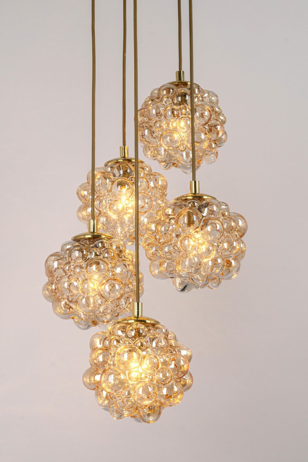 Large Cascading Chandelier Bubble Glass Limburg, Germany, 1970s photo vinterior