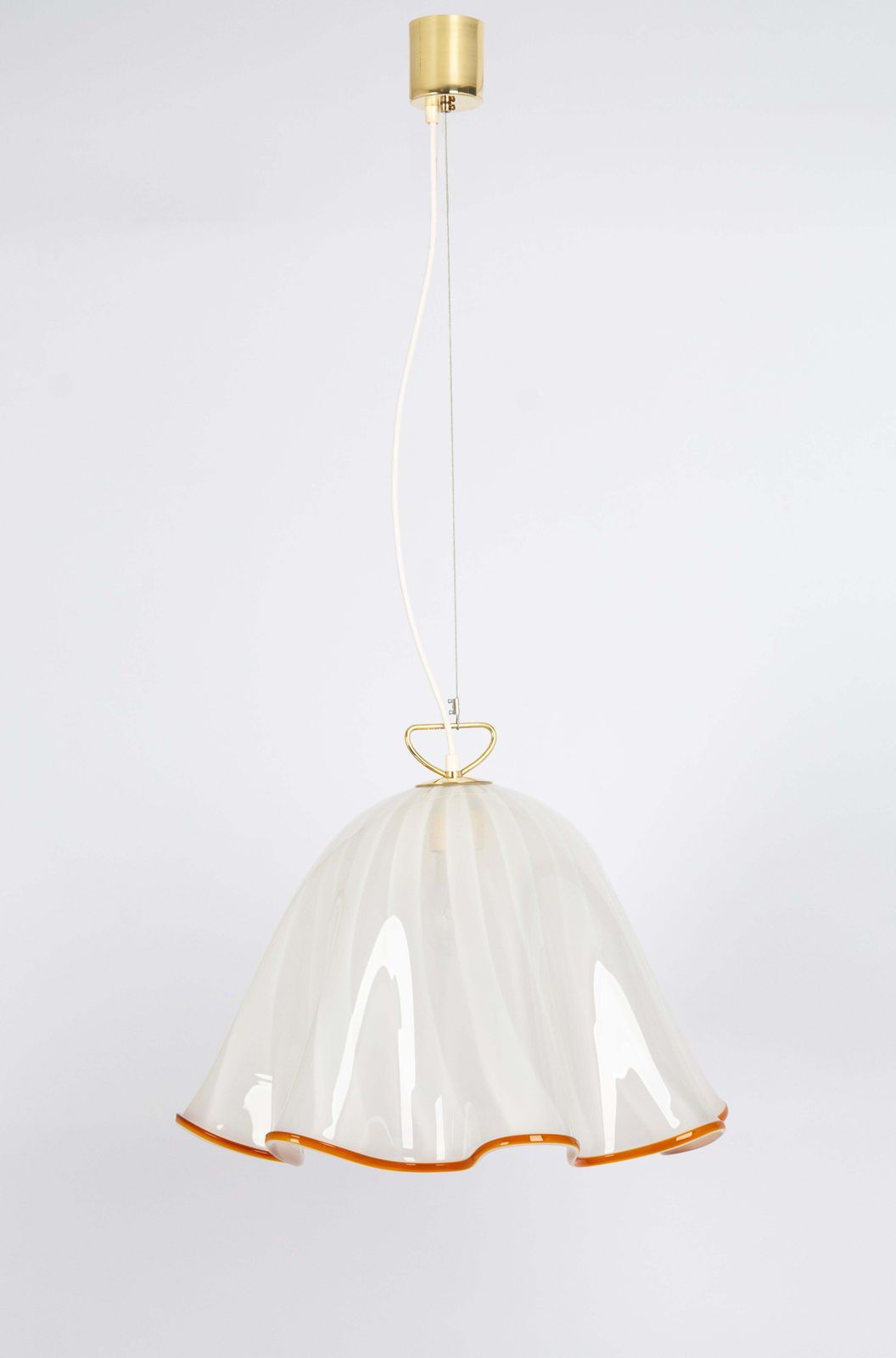 Large White Glass Pendant Light By Kalmar Fazzoletto, Austria, 1970s photo furniture