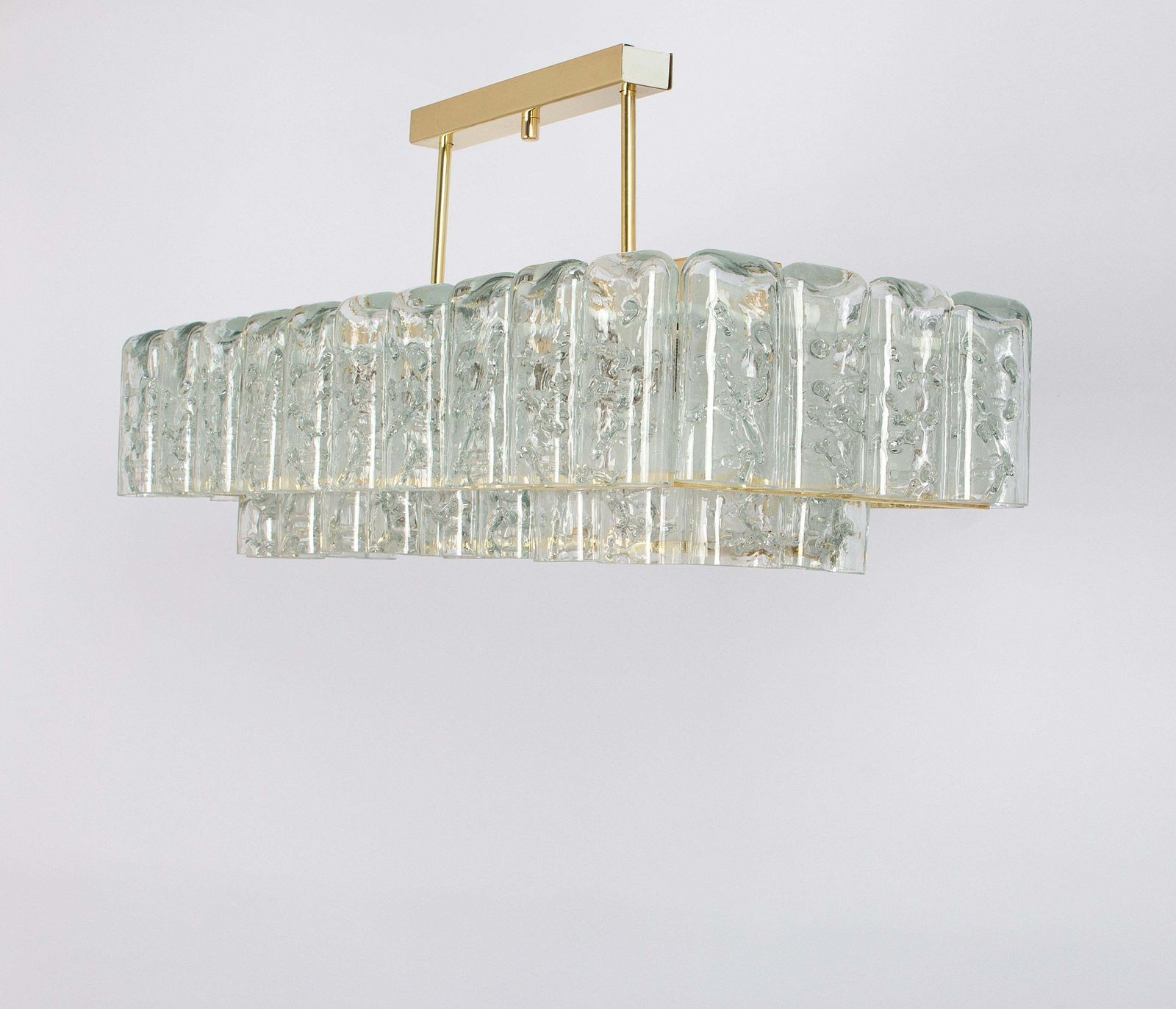 Large Doria Ice Glass Tubes Chandelier, Germany, 1960s photo furniture
