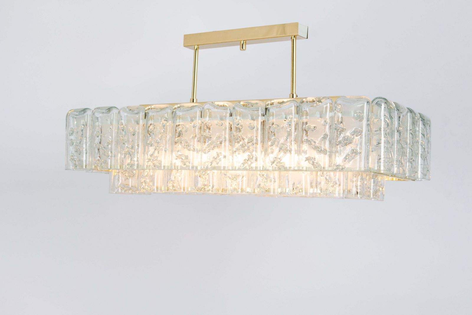 photo furniture Large Doria Ice Glass Tubes Chandelier, Germany, 1960s