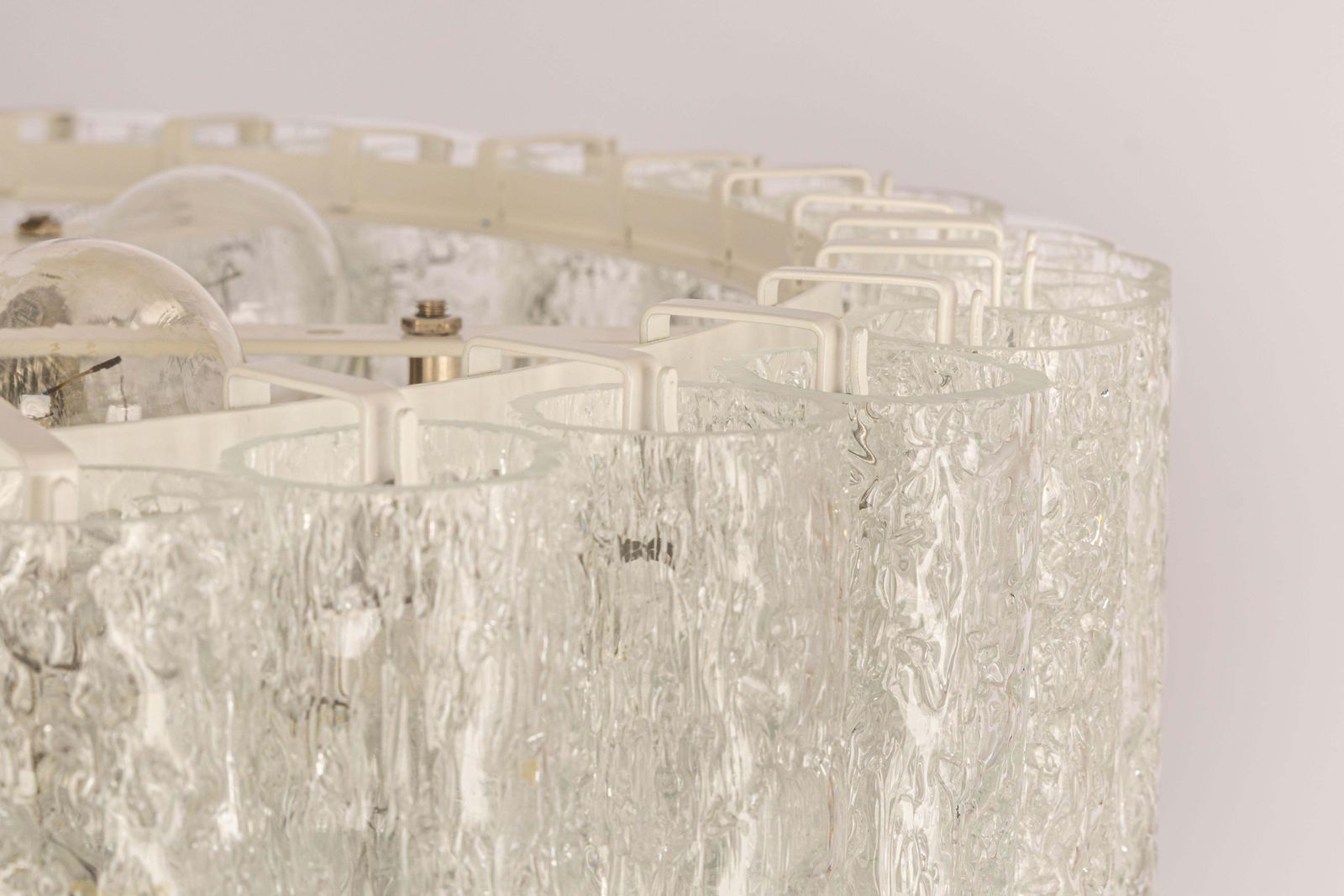 1 Of 3 Large Doria Ice Glass Tubes Chandelier, Germany, 1960s photo 2046.0