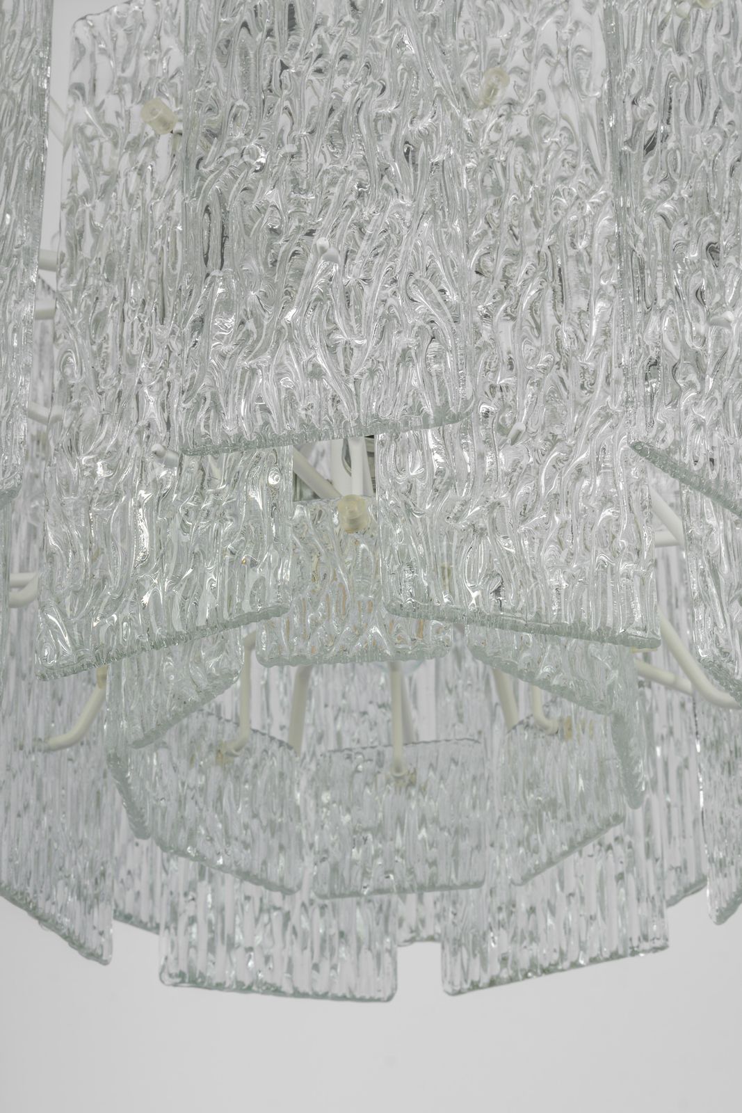Lighting Large Murano Ice Glass Chandelier By Kalmar, Austria, 1960s photo