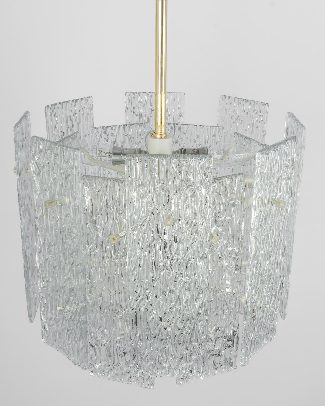 photo vinterior Large Murano Ice Glass Chandelier By Kalmar, Austria, 1960s