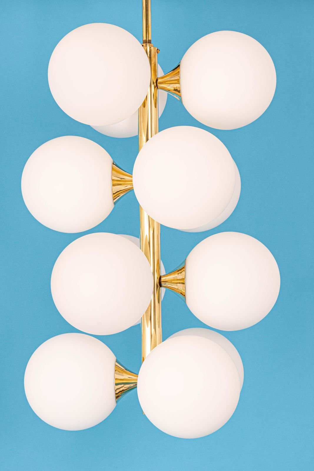 photo furniture Large Stunning Kaiser Sputnik Glass Globes Chandelier, Germany, 1970s