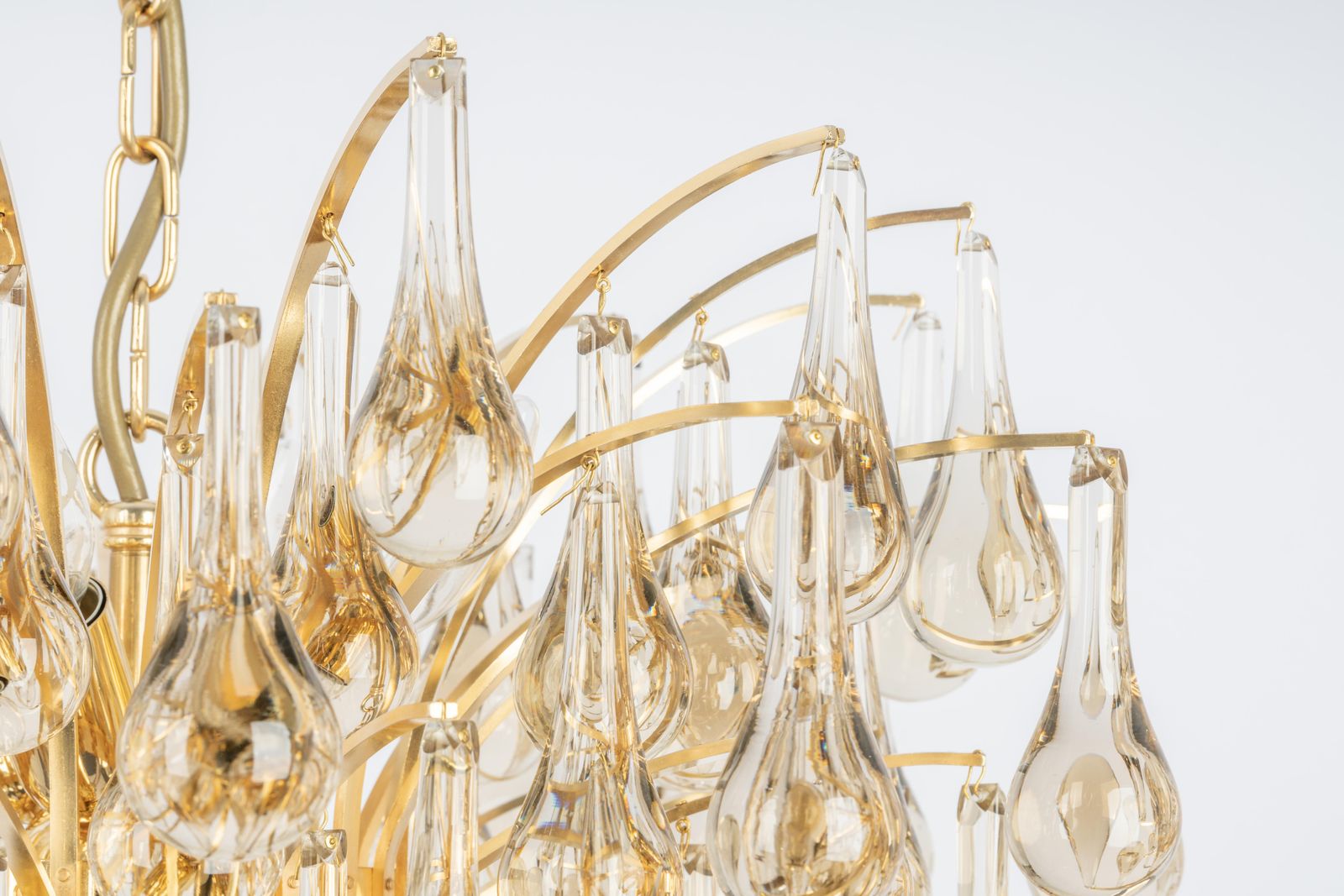 Large Murano Glass Tear Drop Chandelier, Christoph Palme, Germany, 1970s photo 2235.0