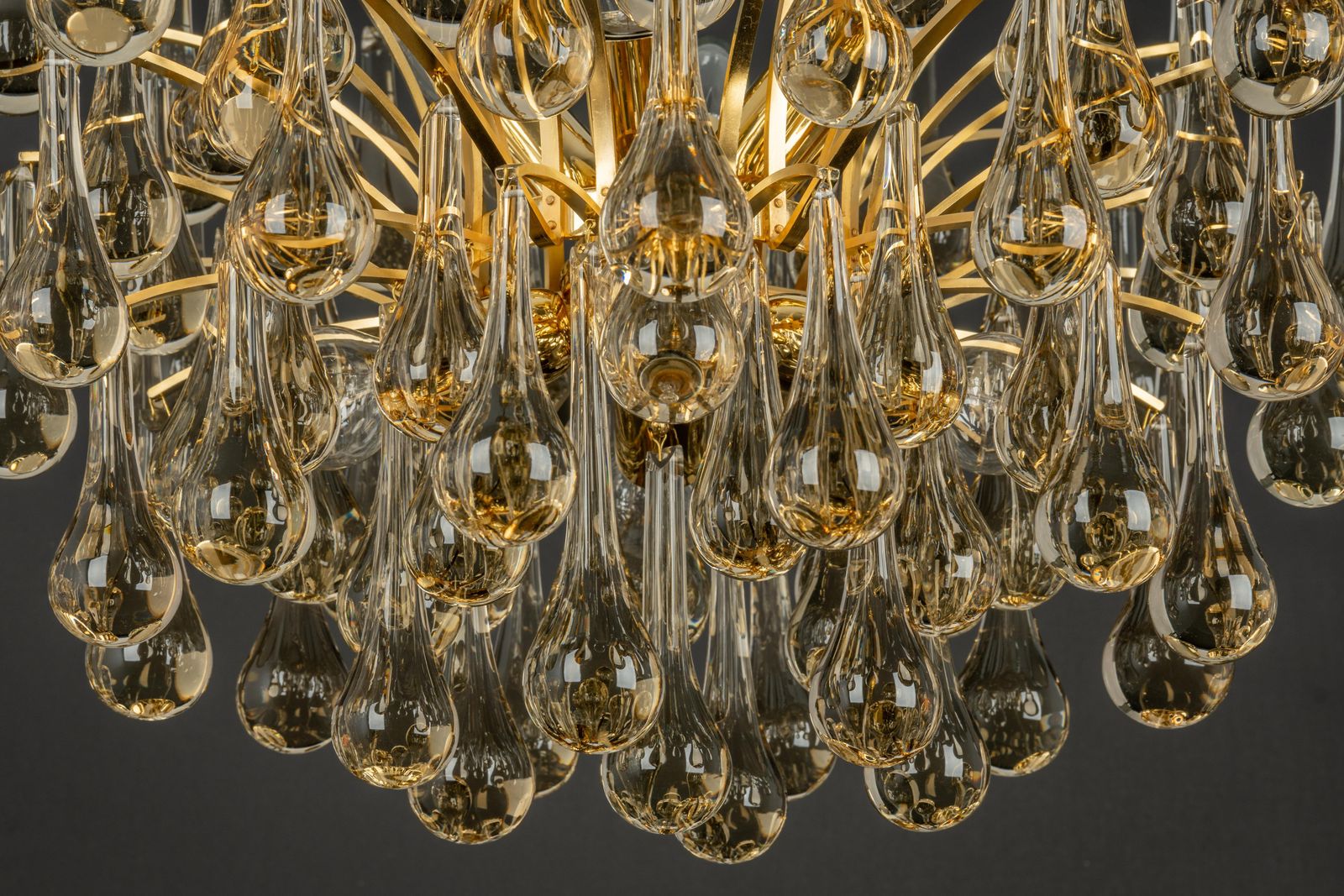2235.0 Large Murano Glass Tear Drop Chandelier, Christoph Palme, Germany, 1970s photo