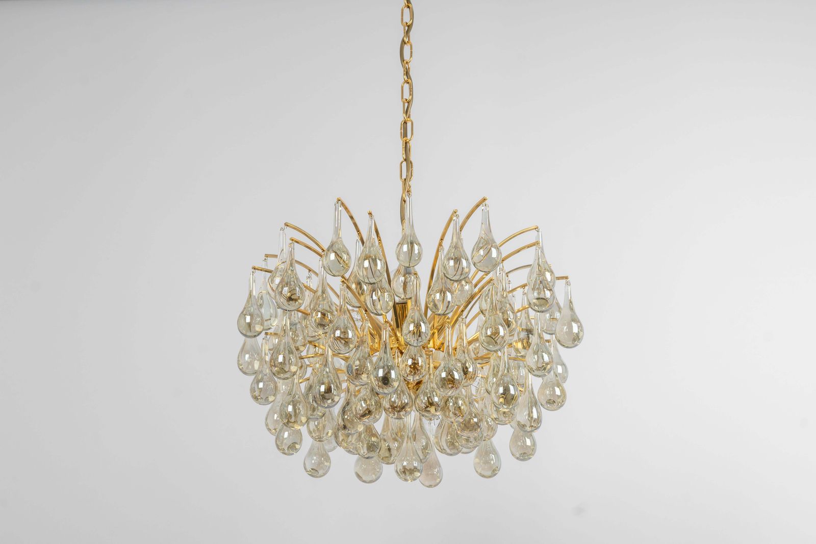 Large Murano Glass Tear Drop Chandelier, Christoph Palme, Germany, 1970s photo for sale