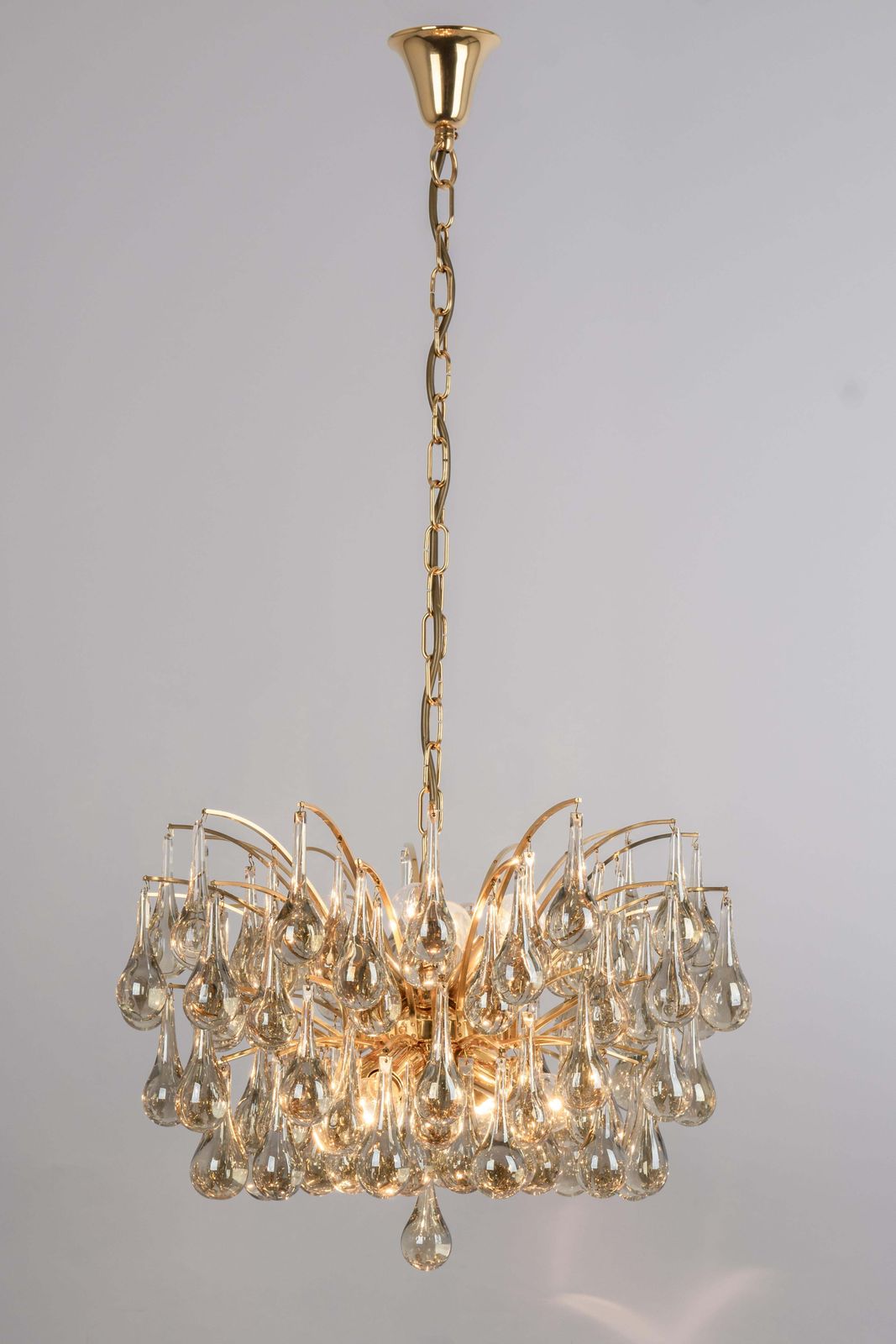 Large Murano Glass Tear Drop Chandelier, Christoph Palme, Germany, 1970s photo buy