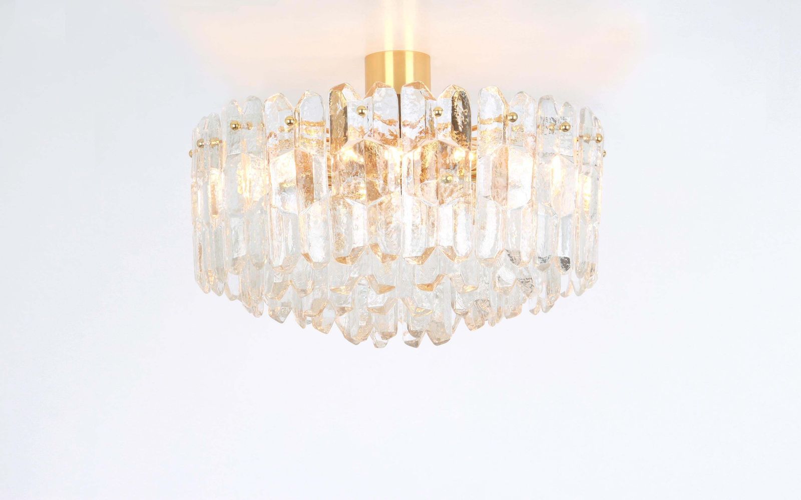 Stunning Gilt Brass, Crystal Glass Light Fixture Palazzo, Kalmar, Austria, 1970 photo furniture