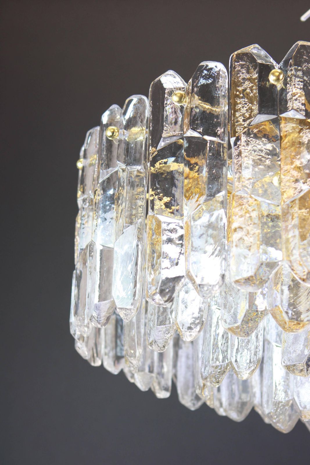 Stunning Gilt Brass, Crystal Glass Light Fixture Palazzo, Kalmar, Austria, 1970 photo buy