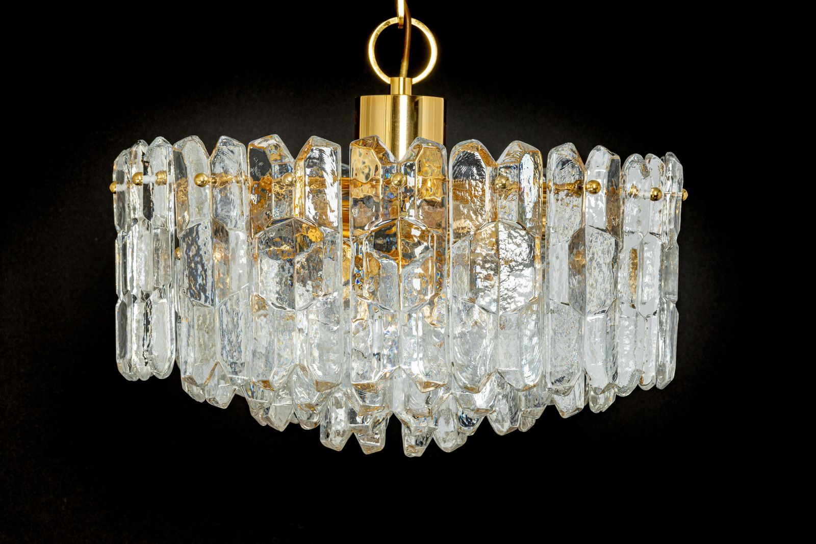 2794.0 1 Of 3 Gilt Brass, Murano Glass Chandelier Palazzo, Kalmar, Austria, 1970s photo