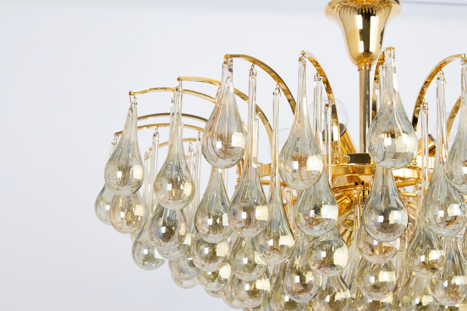 photo furniture 1 Of 2 Large Murano Glass Tear Drop Chandelier, Christoph Palme, Germany, 1970s