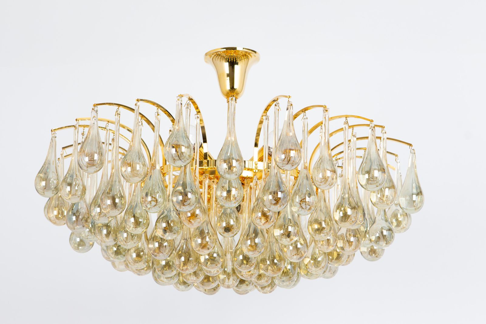 photo for sale 1 Of 2 Large Murano Glass Tear Drop Chandelier, Christoph Palme, Germany, 1970s