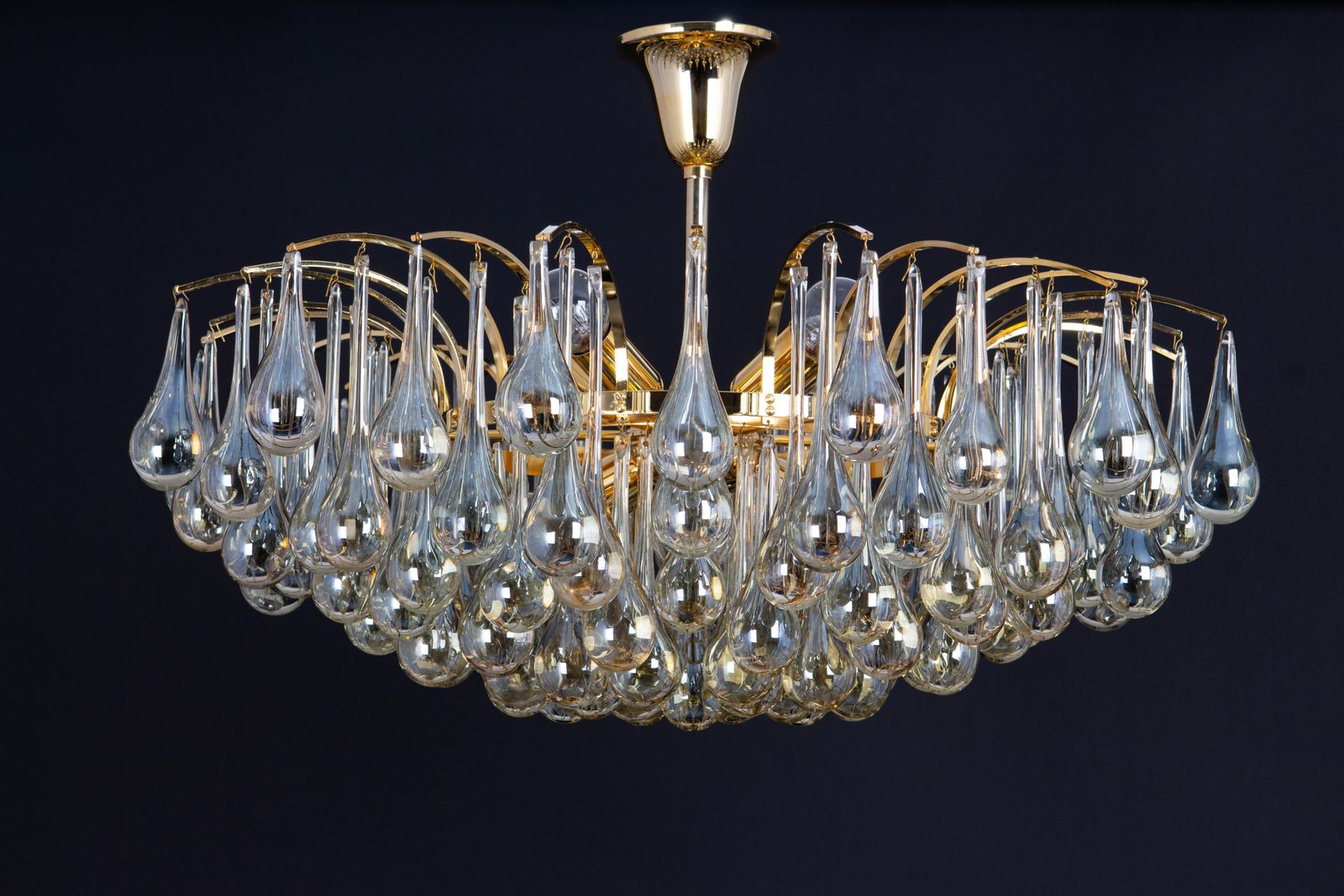 2751.0 1 Of 2 Large Murano Glass Tear Drop Chandelier, Christoph Palme, Germany, 1970s photo
