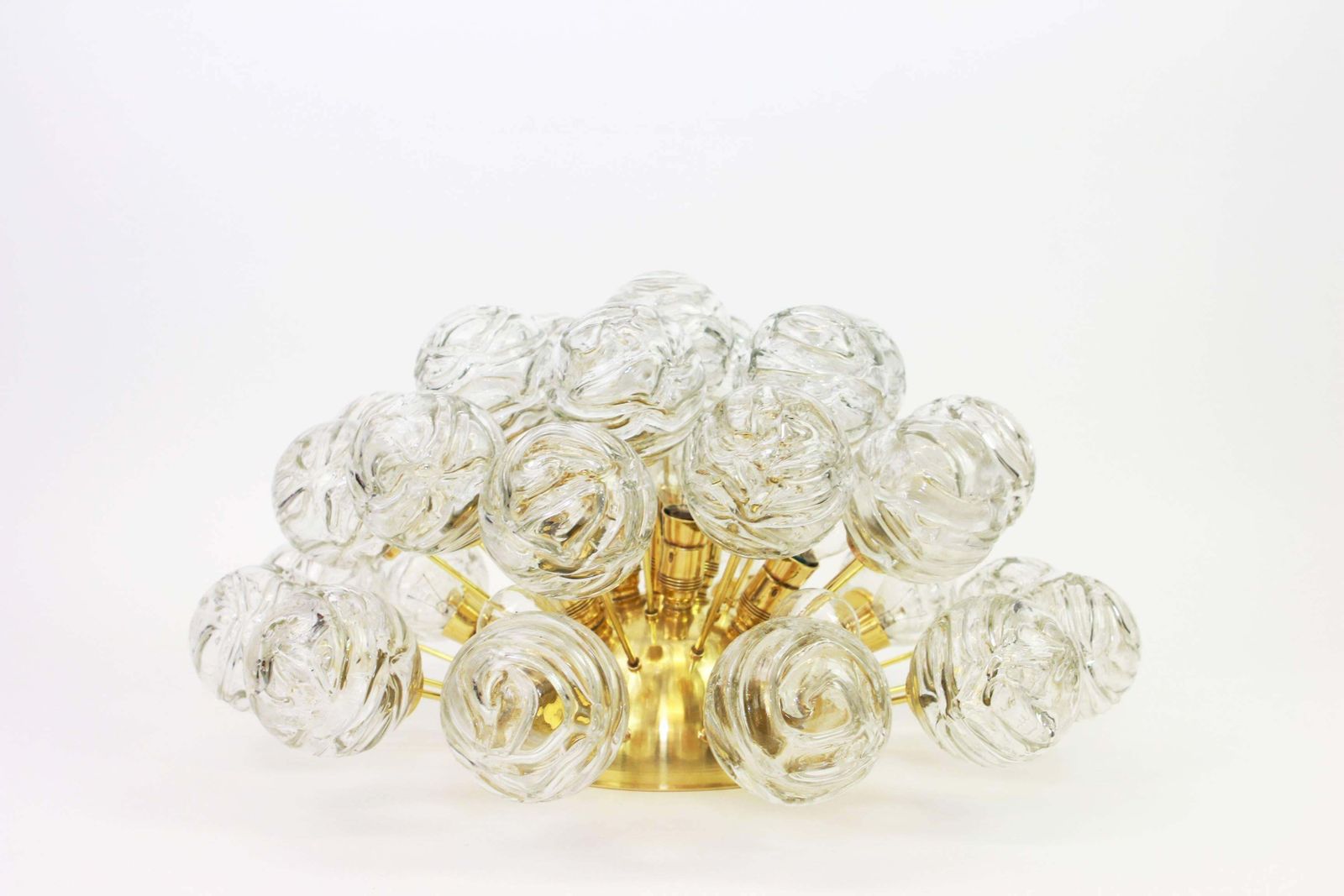 1 Of 2 Spectacular Sputnik Flush Mount Glass Snow Balls By Doria, Germany, 1970s photo furniture