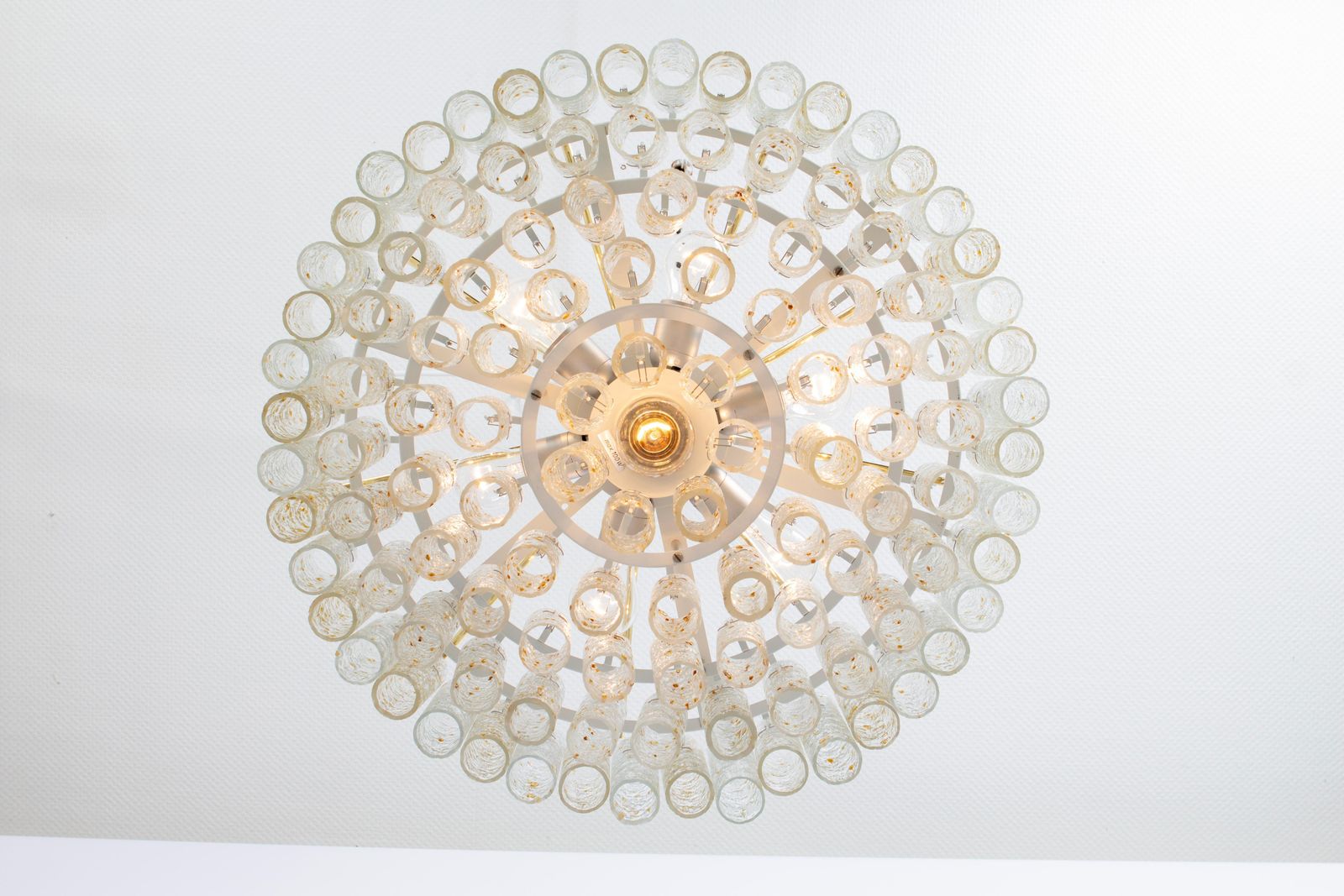 Stunning Large Doria Ice Glass Tubes Chandelier, Germany, 1960s photo vinterior