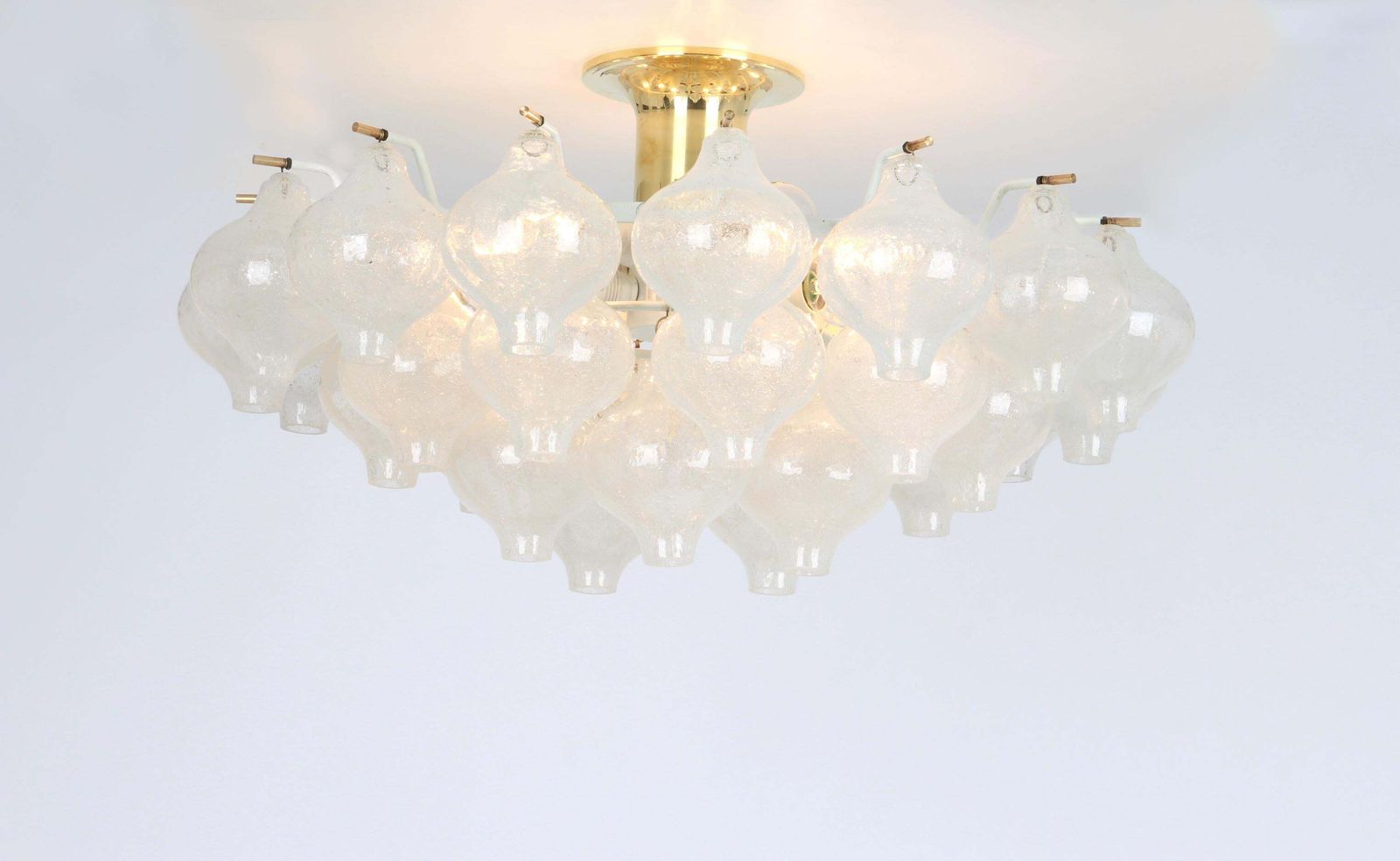 1 Of 2 Large Tulipan Glass Flushmount By Kalmar, Austria, 1960s photo Lighting