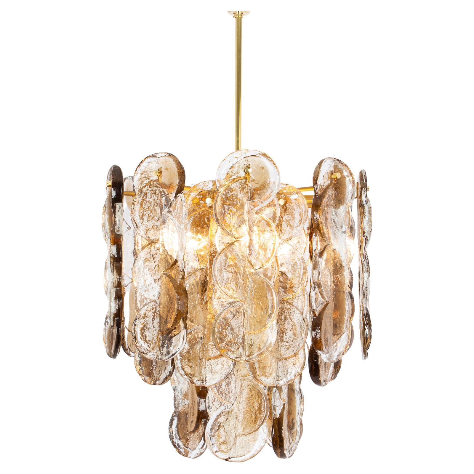 Large Murano Smoked Glass Chandelier Citrus By Kalmar, Austria, 1970s