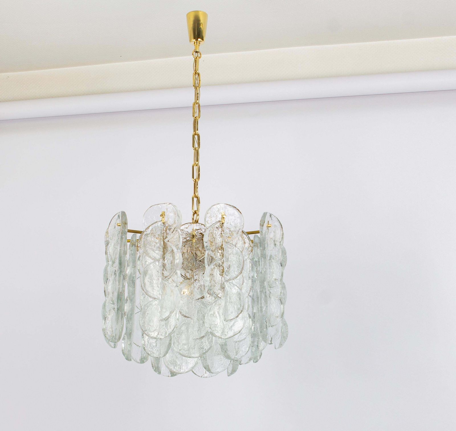 Large Murano Citrus Clear Glass Chandelier By Kalmar, Austria, 1970s photo furniture