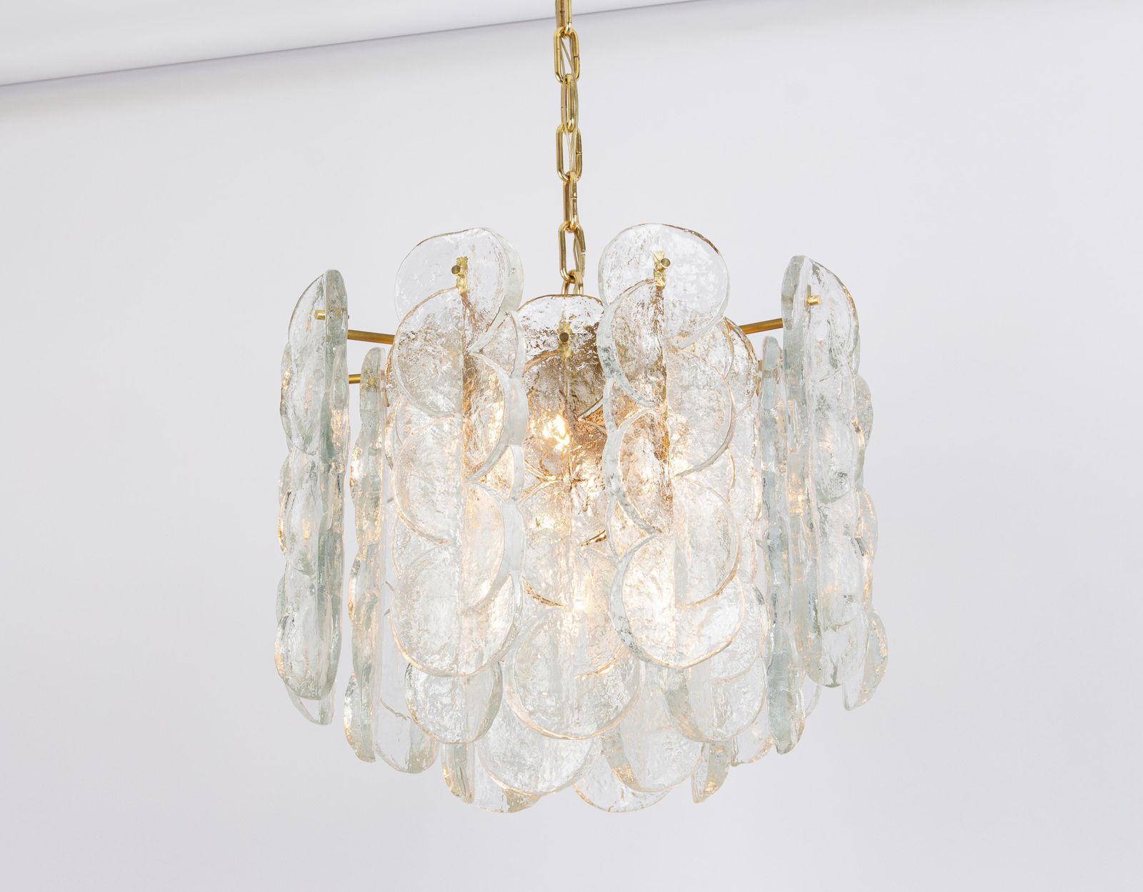Large Murano Citrus Clear Glass Chandelier By Kalmar, Austria, 1970s photo for sale