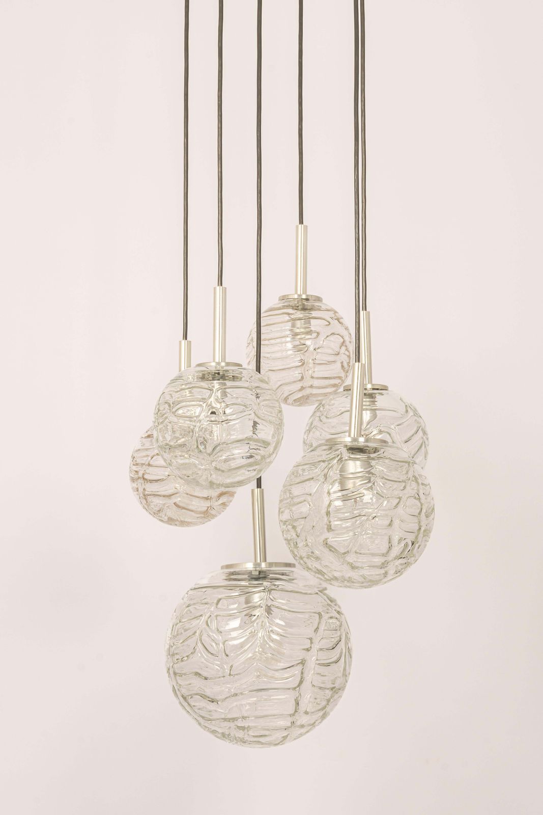 Large Designer Cascading Chandelier Murano Glass By Doria, Germany, 1970s photo vintage