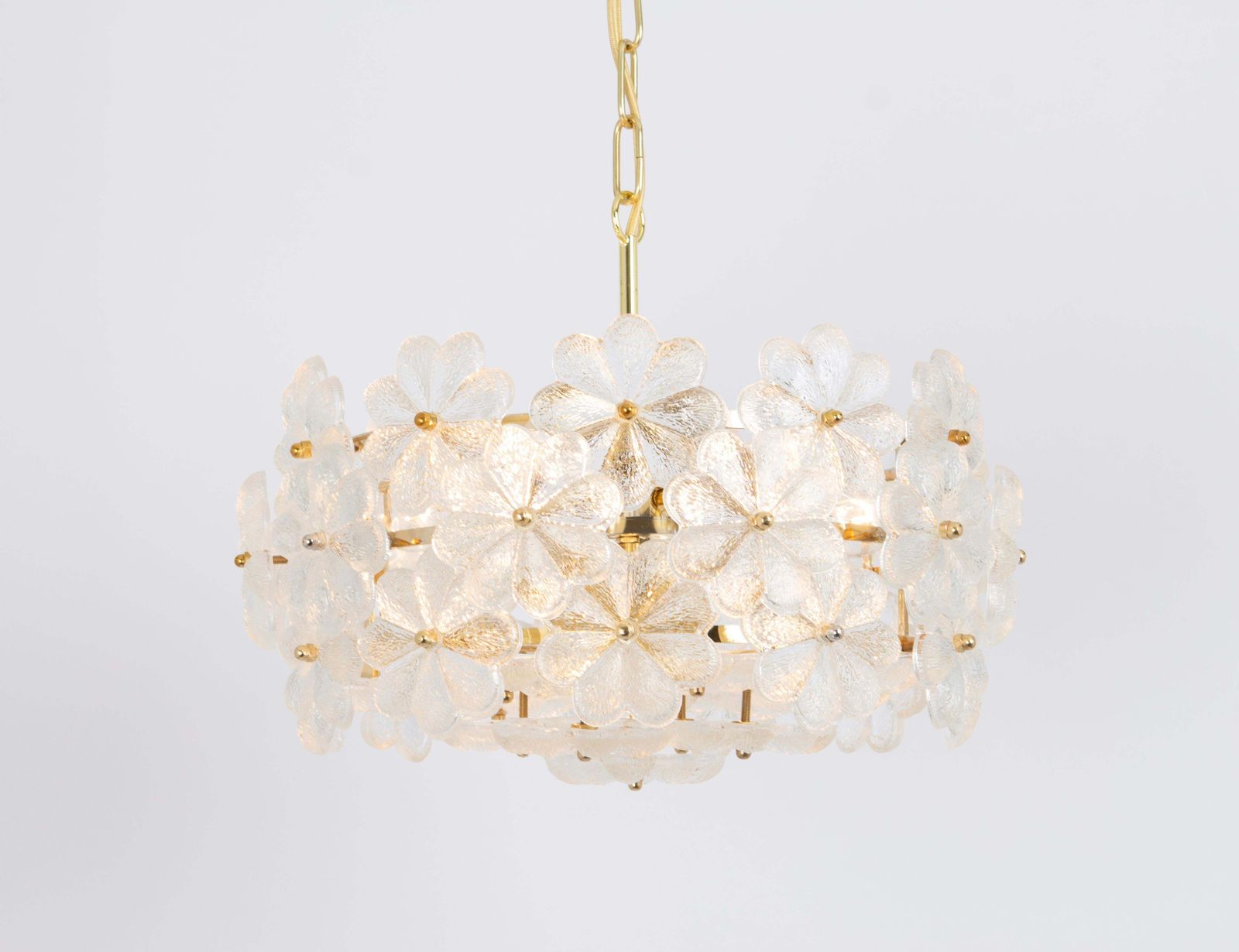 1 Of 2 Stunning Petite Murano Glass Chandelier By Ernst Palme, Germany, 1970s photo Lighting