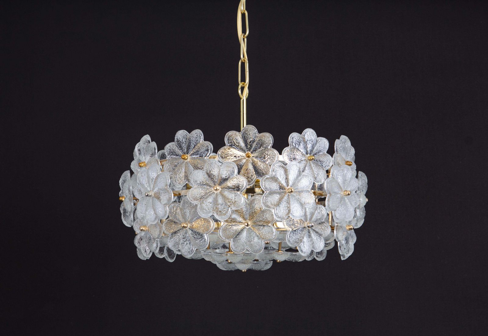 1 Of 2 Stunning Petite Murano Glass Chandelier By Ernst Palme, Germany, 1970s photo vintage
