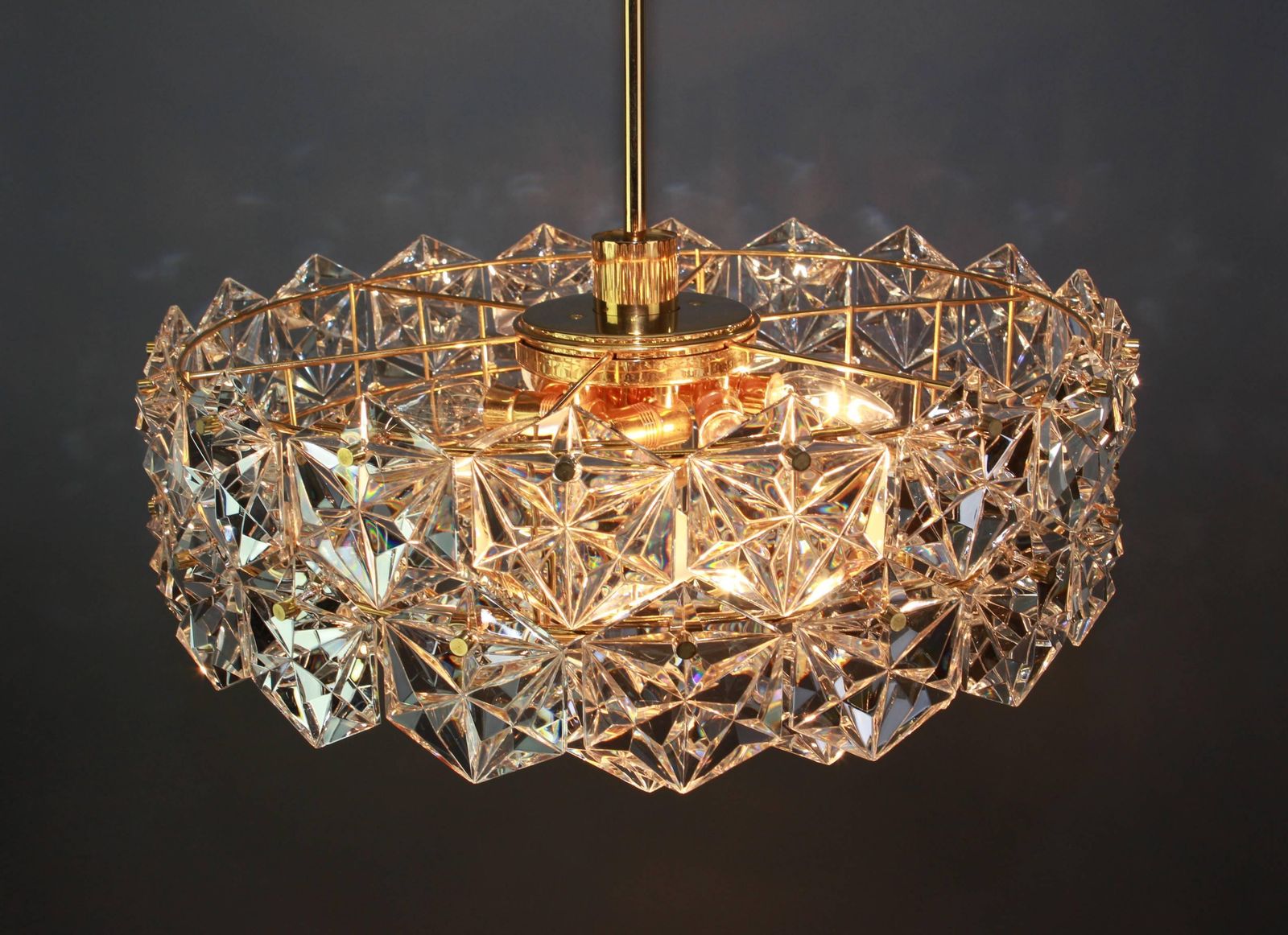photo furniture 1 Of 2 Kinkeldey Chandelier Gilt Brass And Crystal Glass, Germany, 1970s