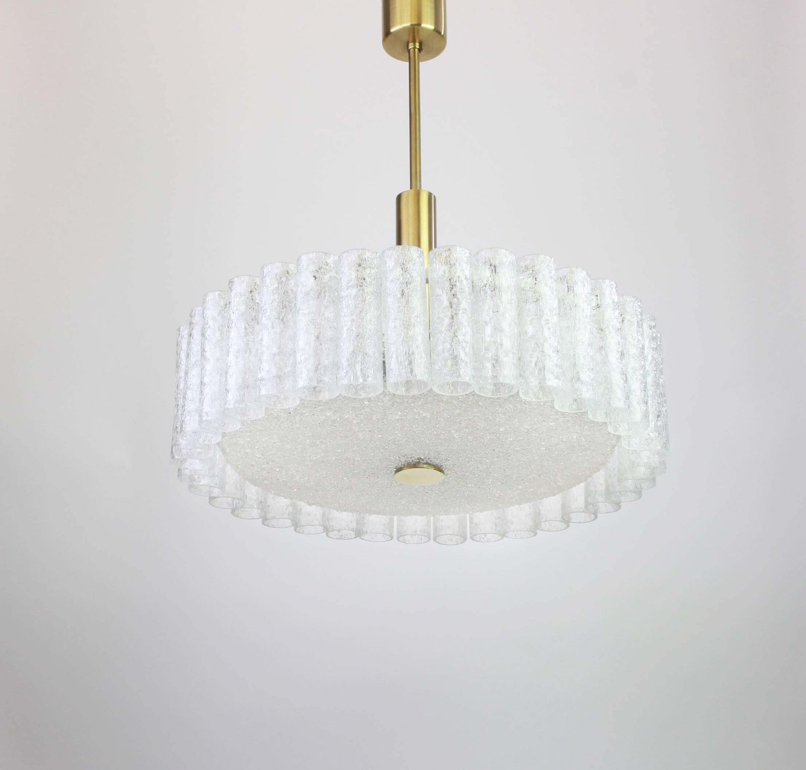 Large Murano Ice Glass Tubes Chandelier By Doria, Germany, 1970s photo furniture